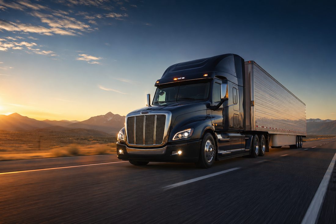 Transportation On The Go reefer tractor-trailer on the highway