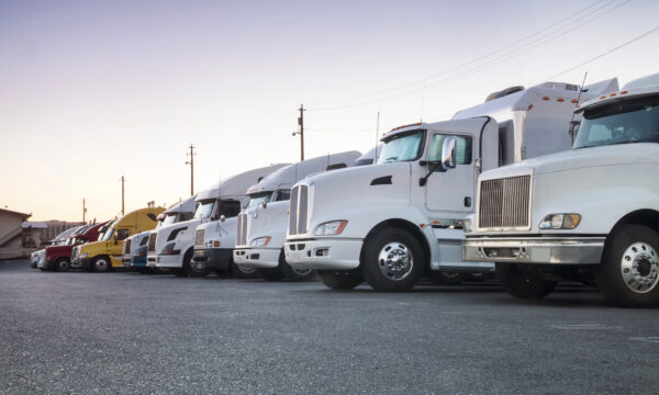 Trucks in a row