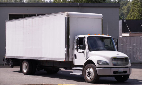 Small truck. Delivery of goods to the recipient.